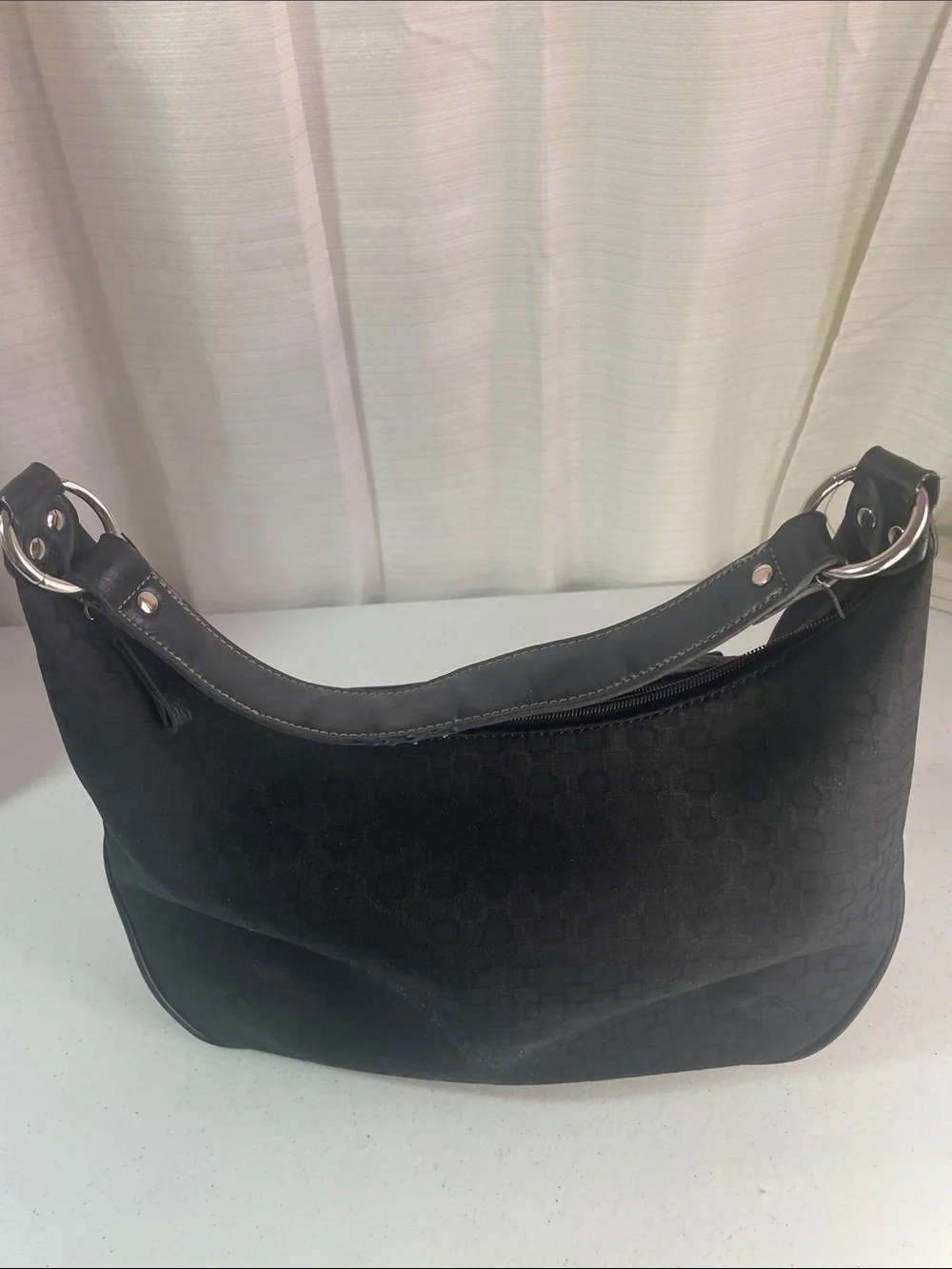 Nine West Black Hobo Shoulder Bag with Front Zip